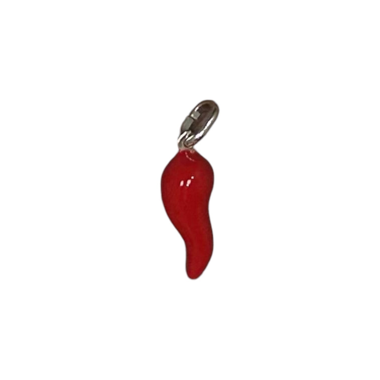 Portafortuna Corno Charm Smalto Rosso in Argento 925
