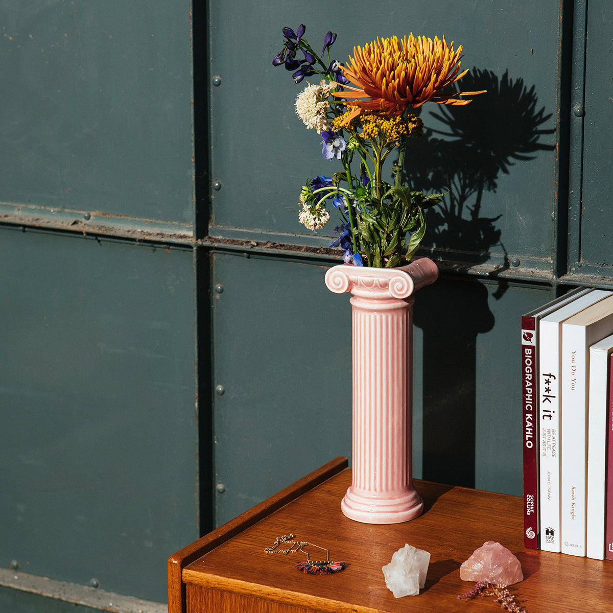 Ceramic Fluted Column Vase