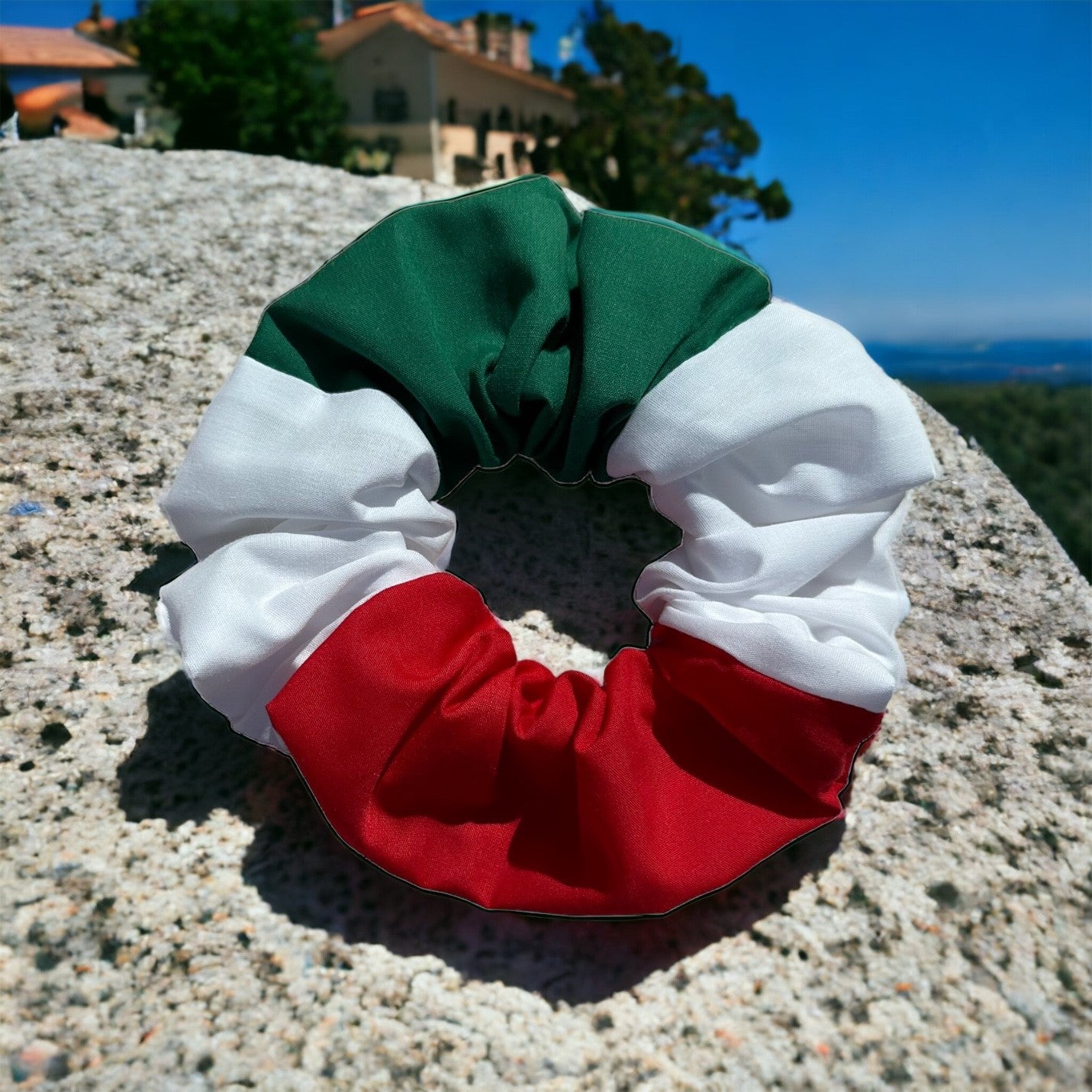Italian Flag Hair Scrunchie