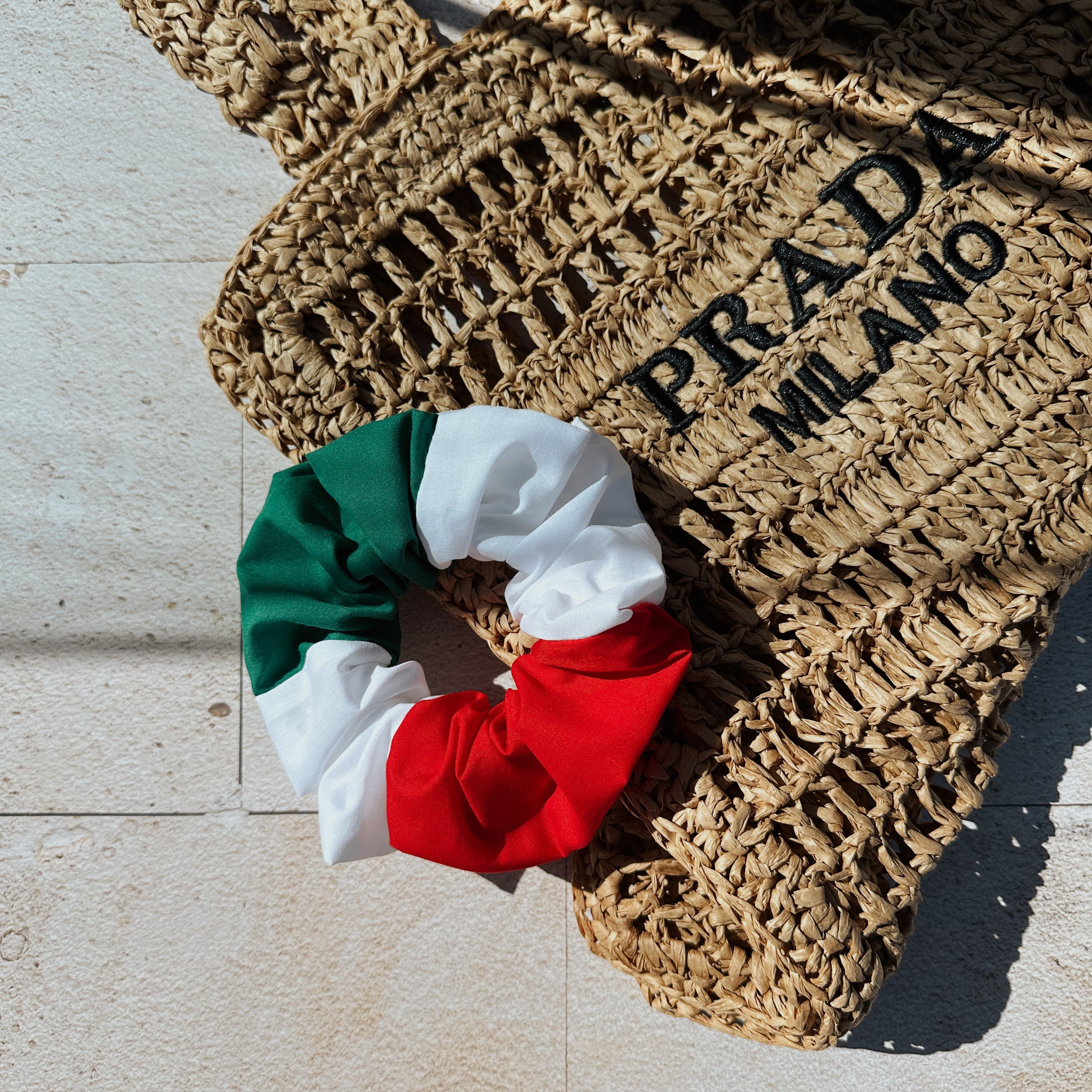 Italian Flag Hair Scrunchie