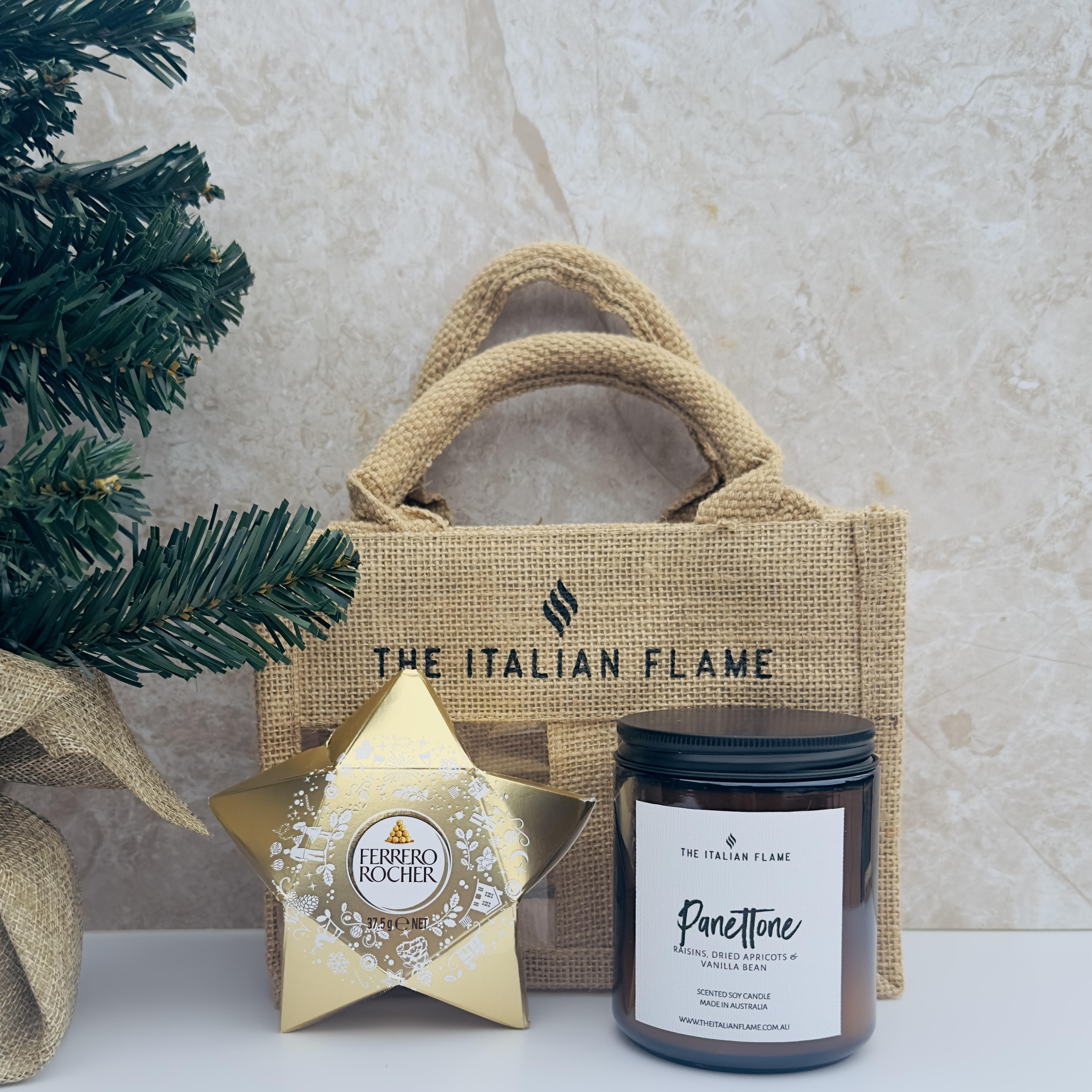 Buon Natale Gift Bag Set - Candle and Chocolate