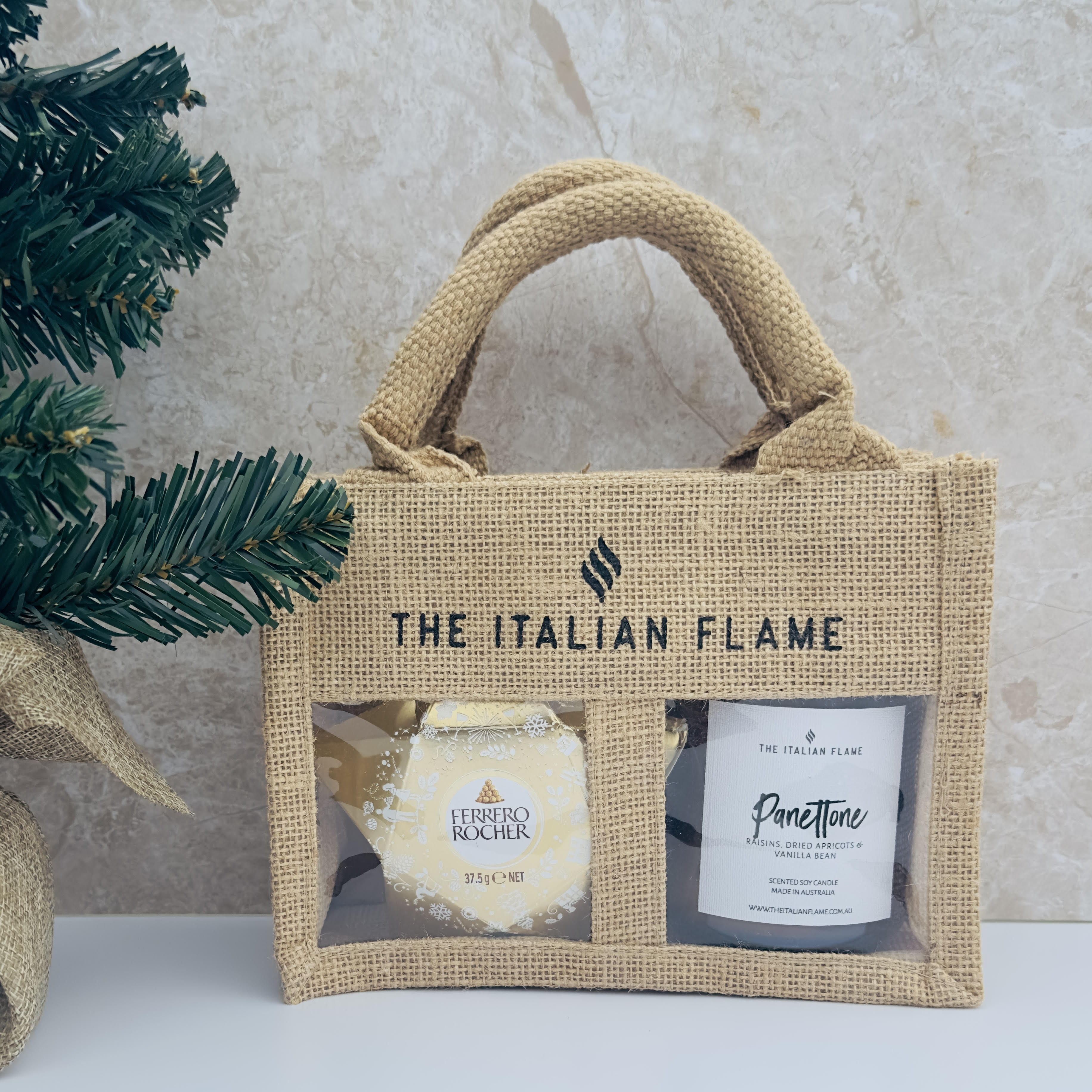 Buon Natale Gift Bag Set - Candle and Chocolate