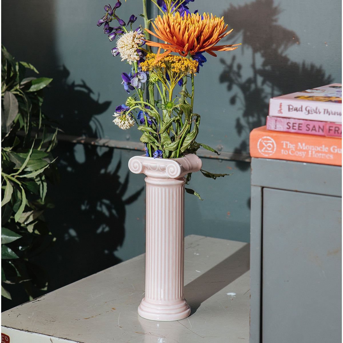 Ceramic Fluted Column Vase