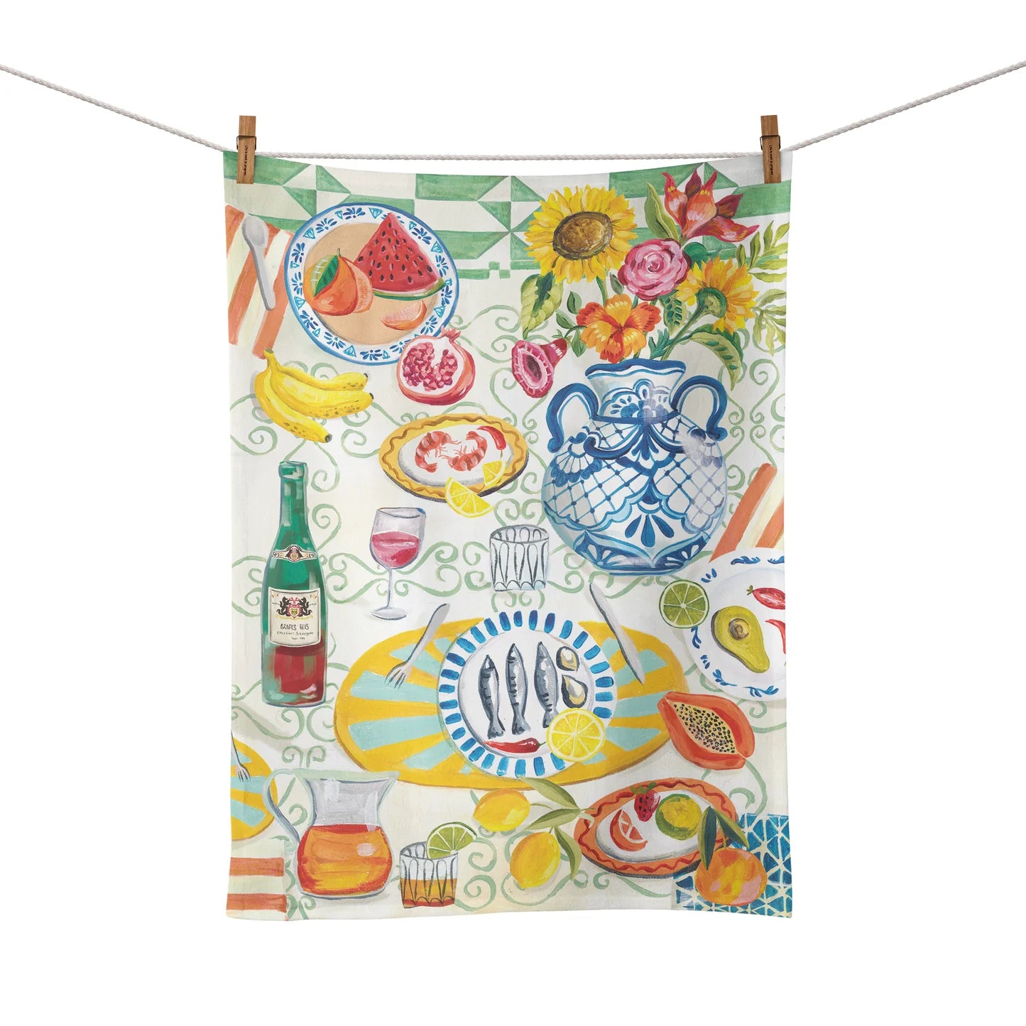 Italian Life in Colour Tea Towel