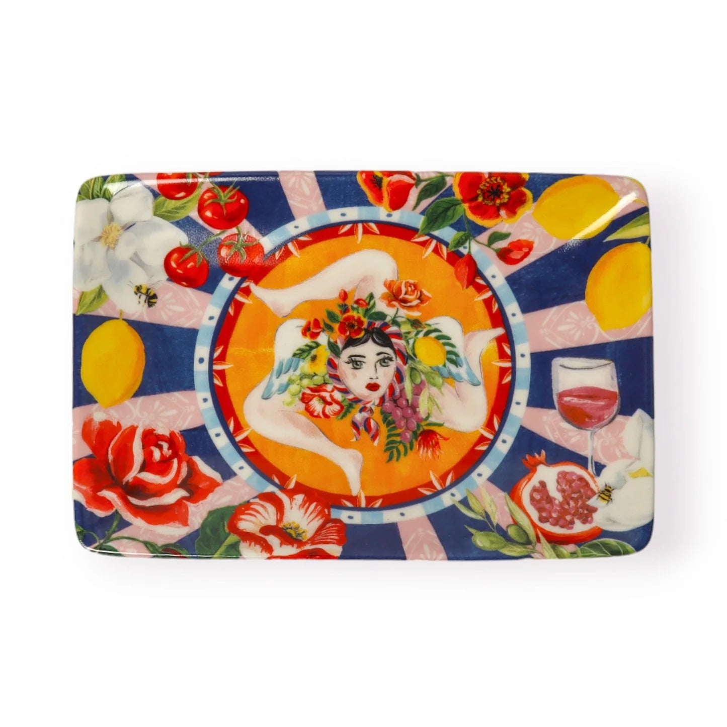 Italian Summer Rectangle Trinket Tray Ceramic