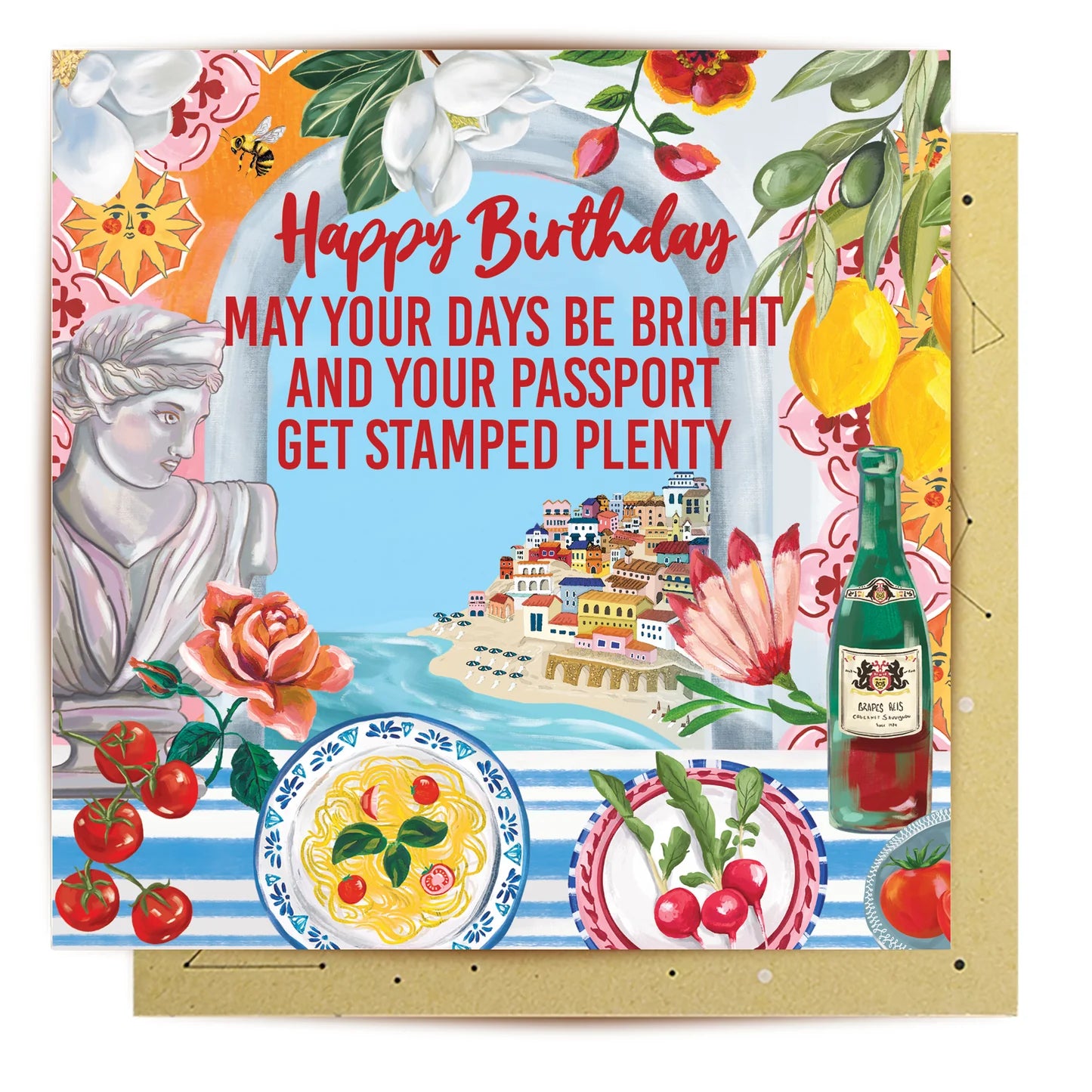 Italian Window Happy Birthday Greeting Card